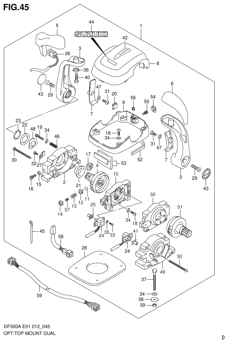 Suzuki DF300AP OPT:TOP MOUNT DUAL parts diagram